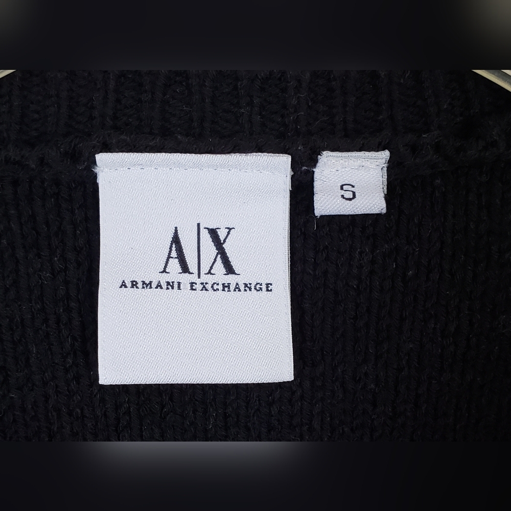A/X Armani Exchange Women's Black Knit Asymmetrical Sweater Size Small - Picture 3 of 13